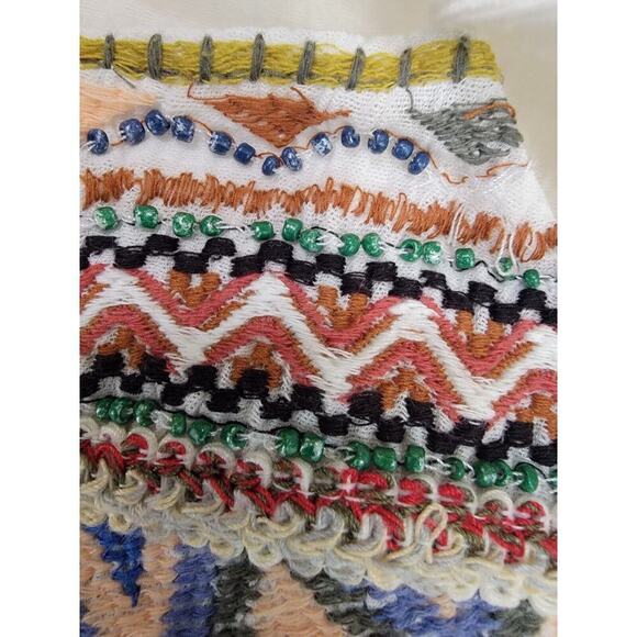 Zara Midi Dress SZ S Halter Embroidered Gauze Beachy Bohemian Cottagecore - Picture 9 of 13